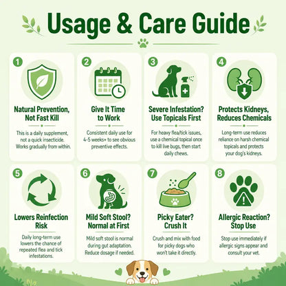 150Ct-Petrivium Dog Flea & Tick Support Soft Chews - Natural Pesticide-Free Vitamin Supplement with Rosemary Repel, Chicken Flavor, Suitable for Puppies & All Breeds/Sizes